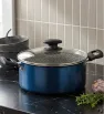 Olla de Aluminio Tramontina Azul 20 cm – Con Tapa y Antiadherente 2.8 L