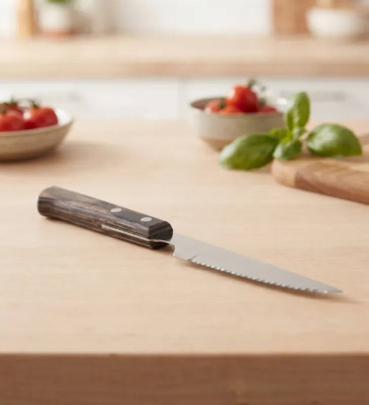 Cuchillo Chuletero Tramontina 4 Pulgadas – Mango Madera Castaño 21109-094