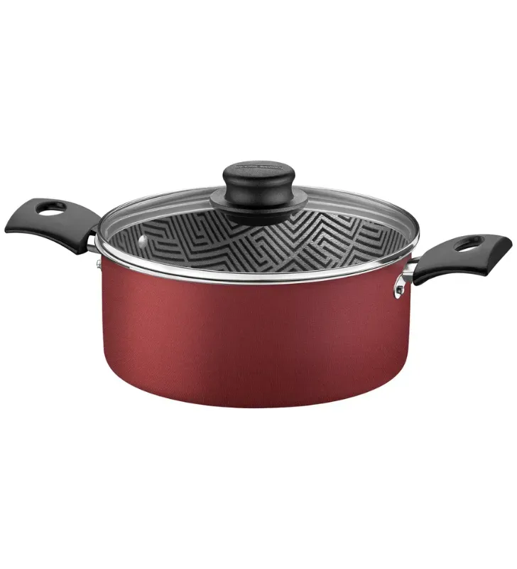 Olla de Aluminio Tramontina Ankara 22 cm – Con Tapa y Antiadherente 3.7 L