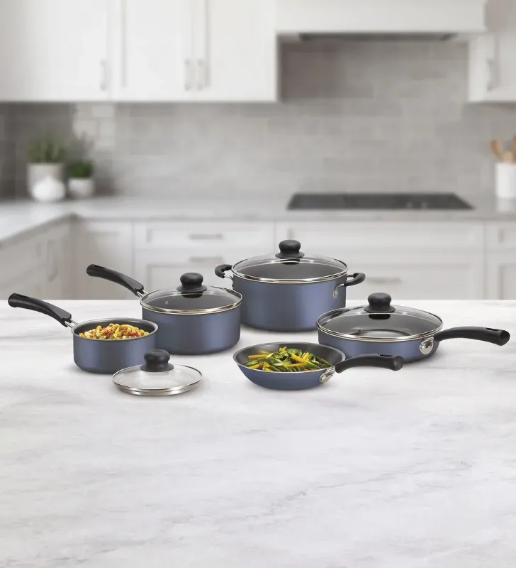 Batería de Cocina Tramontina Simple Cooking 9 Pzs – Antiadherente Azul 27899-226