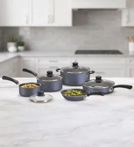 Batería de Cocina Tramontina Simple Cooking 9 Pzs – Antiadherente Azul 27899-226
