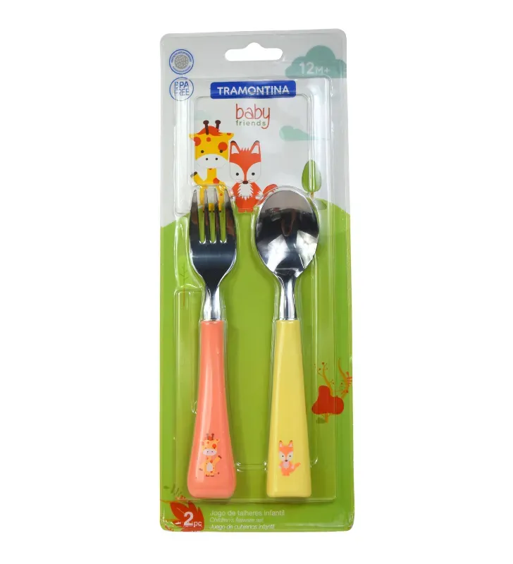 Juego de Cubiertos Infantiles Tramontina Baby Friends – 2 Pzs Acero Inoxidable 23797-905