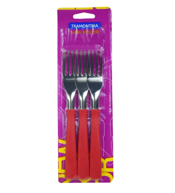 Juego de Tenedores de Mesa Tramontina New Kolor 3 Pzs Rojo – 23162-370