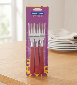 Juego de Tenedores de Mesa Tramontina New Kolor 3 Pzs Rojo – 23162-370
