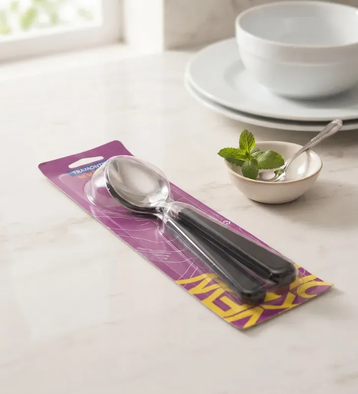 Juego de Cucharas de Mesa Tramontina New Kolor 3 Pzs Negro – 23163-300