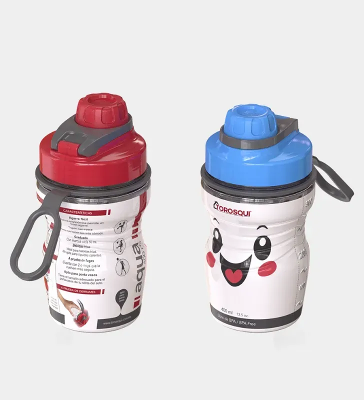 Botella Aqua Torosqui 400 ml – Cilindro Hermético Libre de BPA