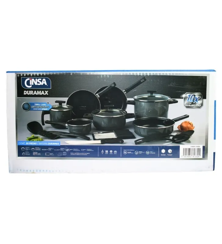 Batería Cinsa Duramax 20 Piezas 322216 – Antiadherente Reforzado