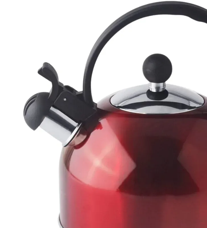 Tetera Acero Inoxidable 2L Cinsa Rojo Metálico 323631 – Silbato