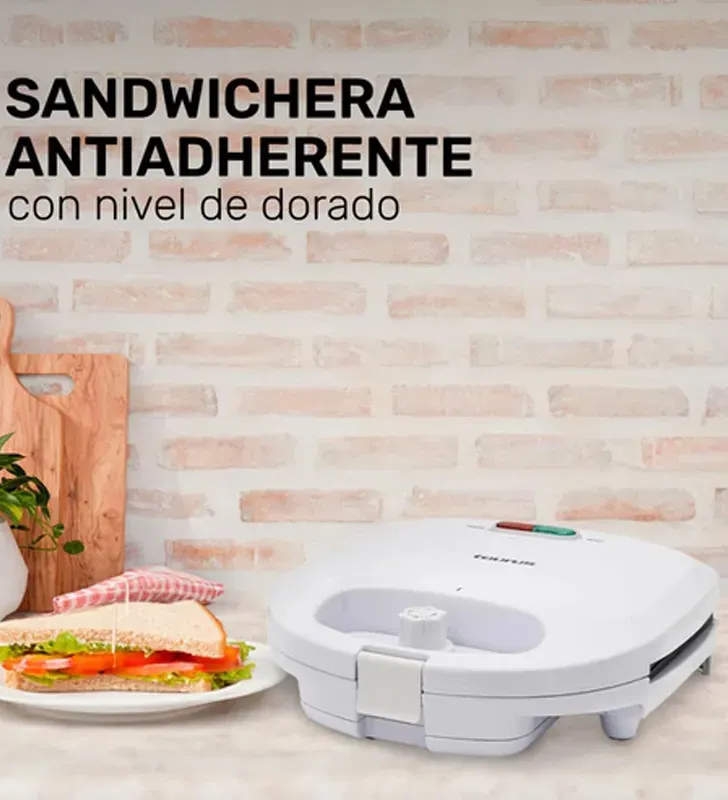 Sandwichera Taurus My Sandwich Perfect Tan | 2 sándwiches 750 W