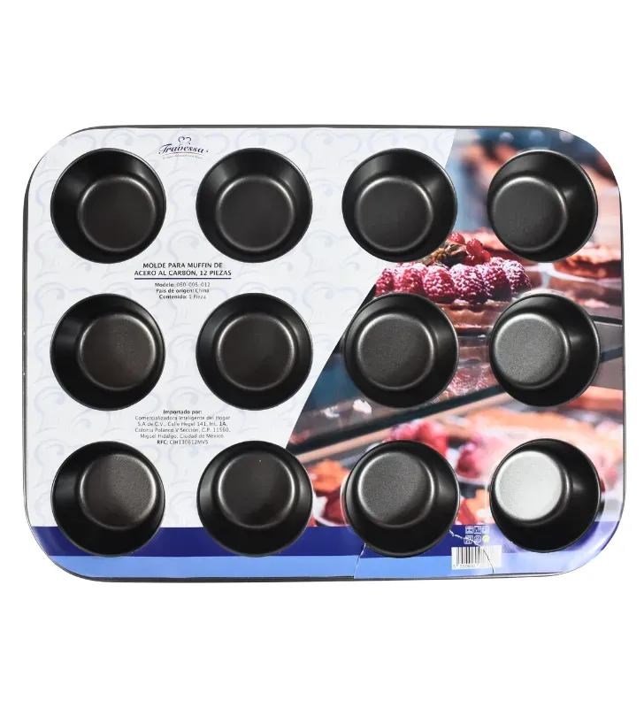 Molde para Muffin 12 Piezas Acero al Carbón Travessa 060-005-012