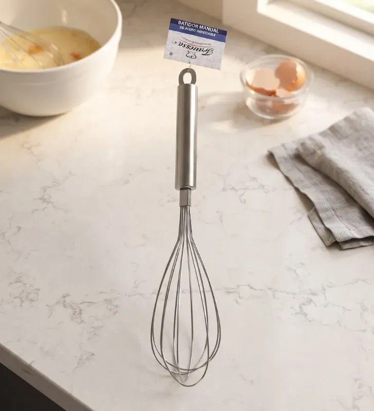 Batidor Manual Globo Mango Lujo Acero Inox Travessa 020-001-032