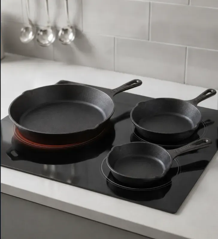 Set de 3 Sartenes de Hierro Fundido Precurado HG223C1 Signa