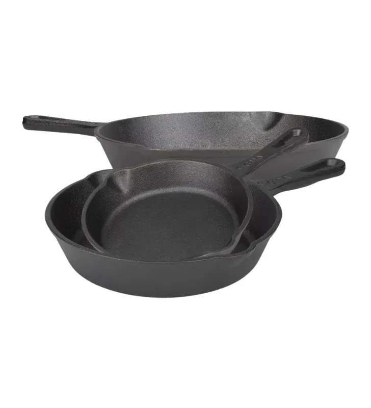 Set de 3 Sartenes de Hierro Fundido Precurado HG223C1 Signa