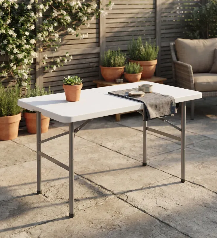 Mesa Plegable 1.20 m Portafolio Blanca HG266C6 Signa