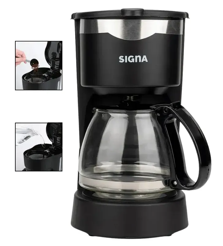 Cafetera Eléctrica 650 ml Negra EL46C1 Signa