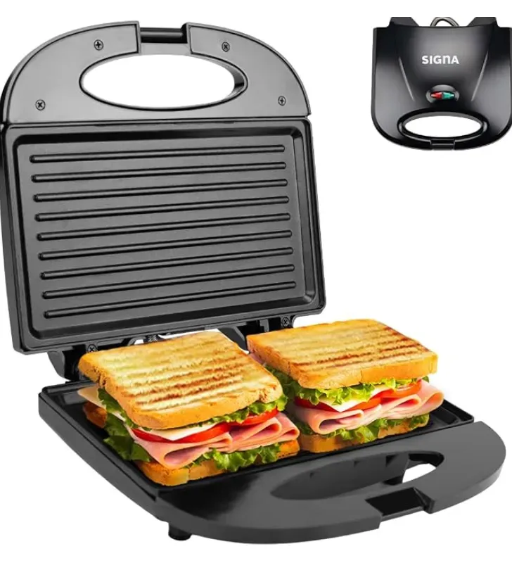 Sandwichera Eléctrica 750W Negra EL40C1 Signa