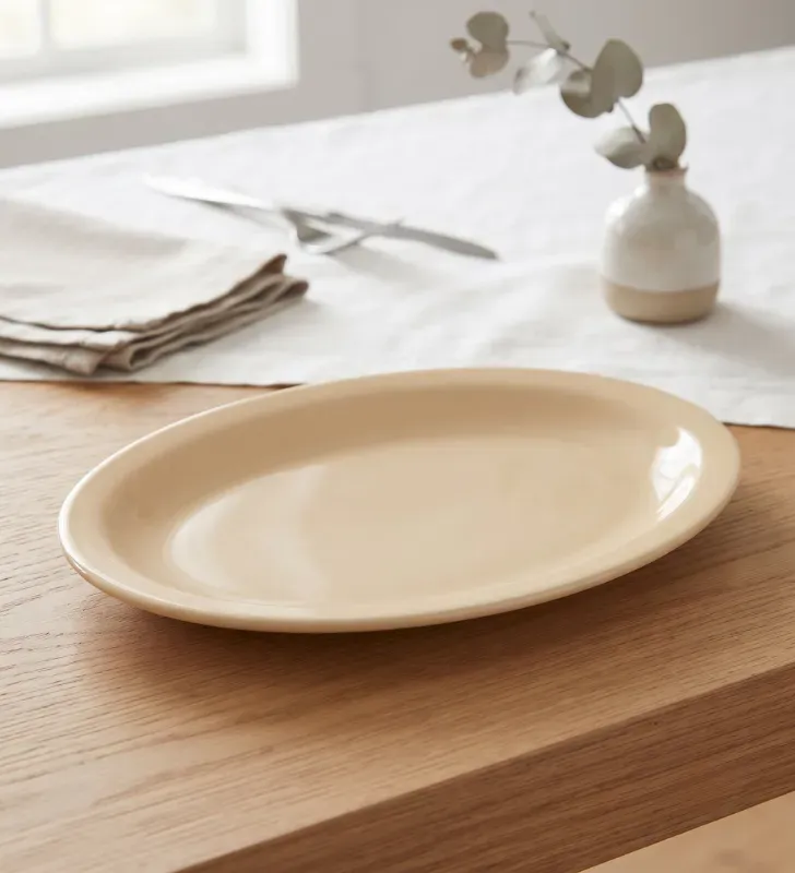 Plato Ovalado Tampiqueño 9" Beige MX-119B Yuliana