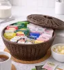 Canasta Rattan Redonda Chica con Tapa 2.5L MX-363 | Yuliana