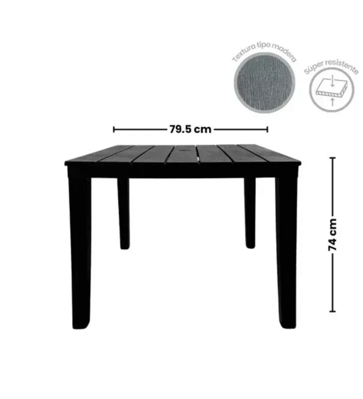 Mesa Cuadrada Nogal Textura Madera MX-348 | Marca Yuliana