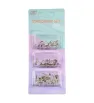 Set de Tachuelas y Chinches Transparentes Doradas