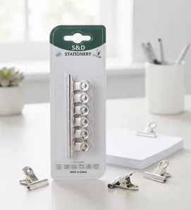 Set de 6 Clips Metálicos Bisagra Tipo Bulldog | S&D AH24-026