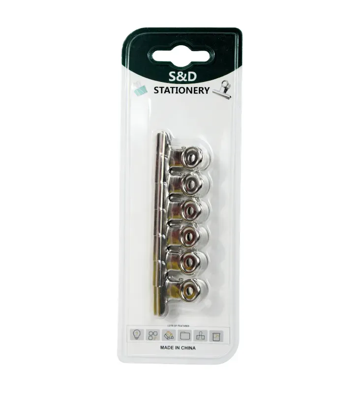 Set de 6 Clips Metálicos Bisagra Tipo Bulldog | S&D AH24-026