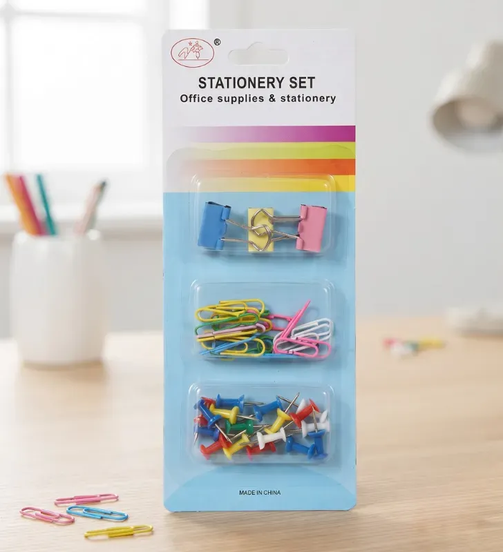 Set de Papelería con Chinches, Clips y Broches AH24-017 | Cuisine Spot