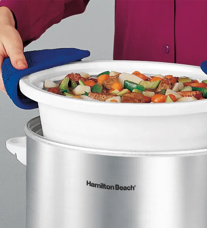 Olla de cocción lenta Hamilton Beach 4 Qt 33140V | 4 funciones + piedra extraíble