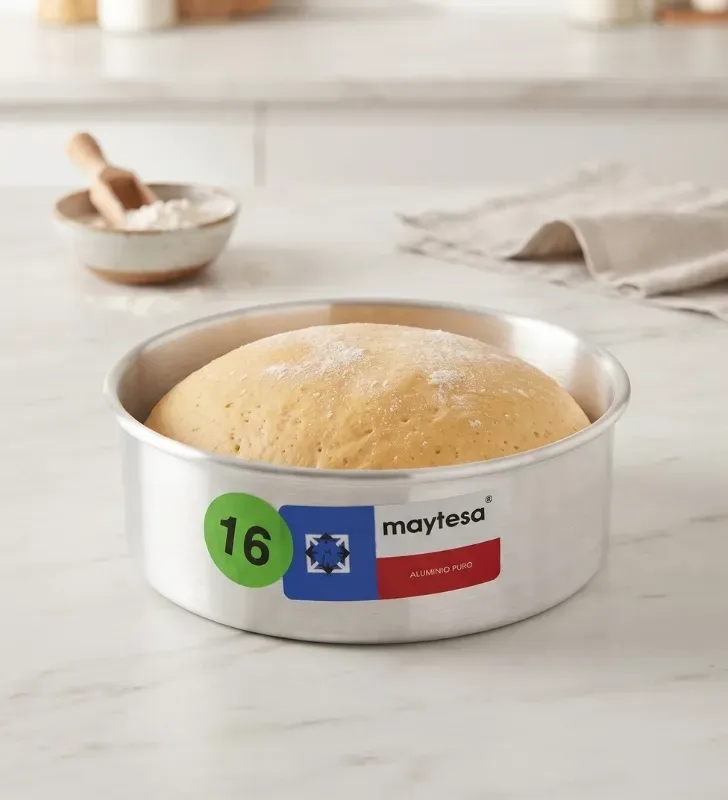 Molde para Pan Redondo No. 16 900 ml en Aluminio | Marca Maytesa