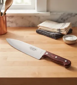 Cuchillo Chef 6" Polywood Rojo Acero Inox Tramontina | 21131/176