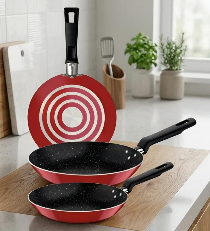 Juego de Sartenes Roch 3 Piezas Rojo Antiadherente Tramontina | 32300-234