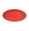 Plato Base Gala Rojo con Filo Dorado 3701R | Marca Vittori