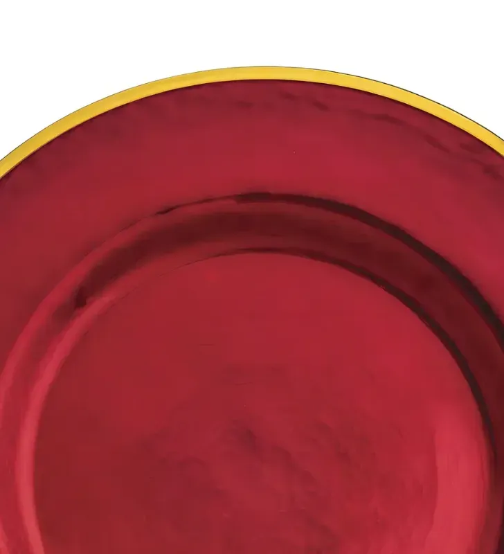Plato Base Gala Rojo con Filo Dorado 3701R | Marca Vittori