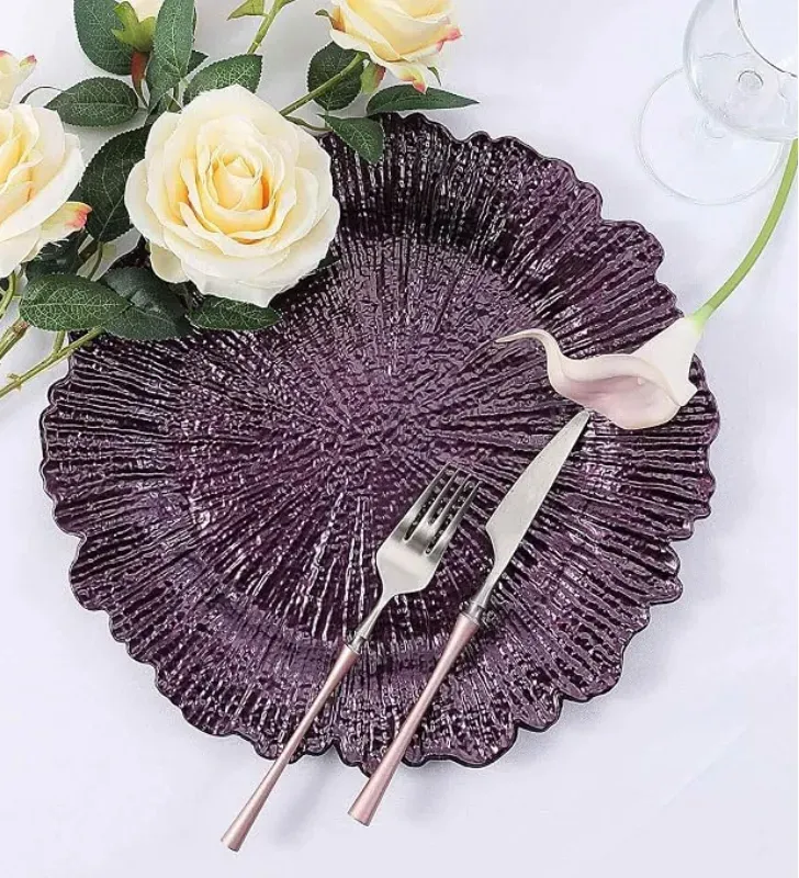 Plato Base Atena Púrpura Plástico 3706P | Marca Vittori