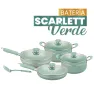 Batería Scarlett Verde Menta 5 pzas · Aluminio antiadherente Cuisine Spot