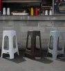 Banco Alto Jumbo de Plástico Blanco DUNA | Resistente 100 kg