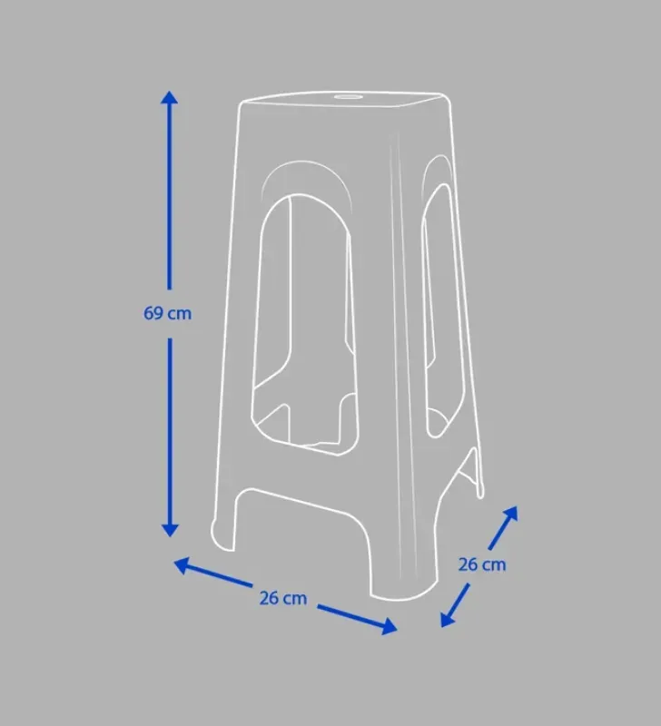 Banco Alto Jumbo de Plástico Blanco DUNA | Resistente 100 kg