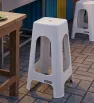Banco Alto Jumbo de Plástico Blanco DUNA | Resistente 100 kg