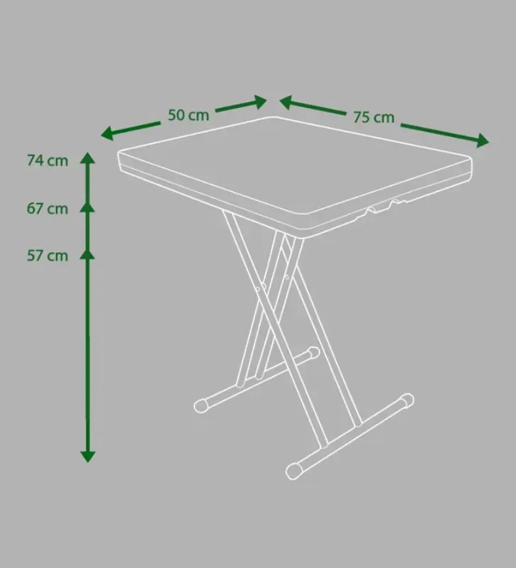 Mesa Verona de Servicio Plegable Ajustable DUNA | 75x50 cm