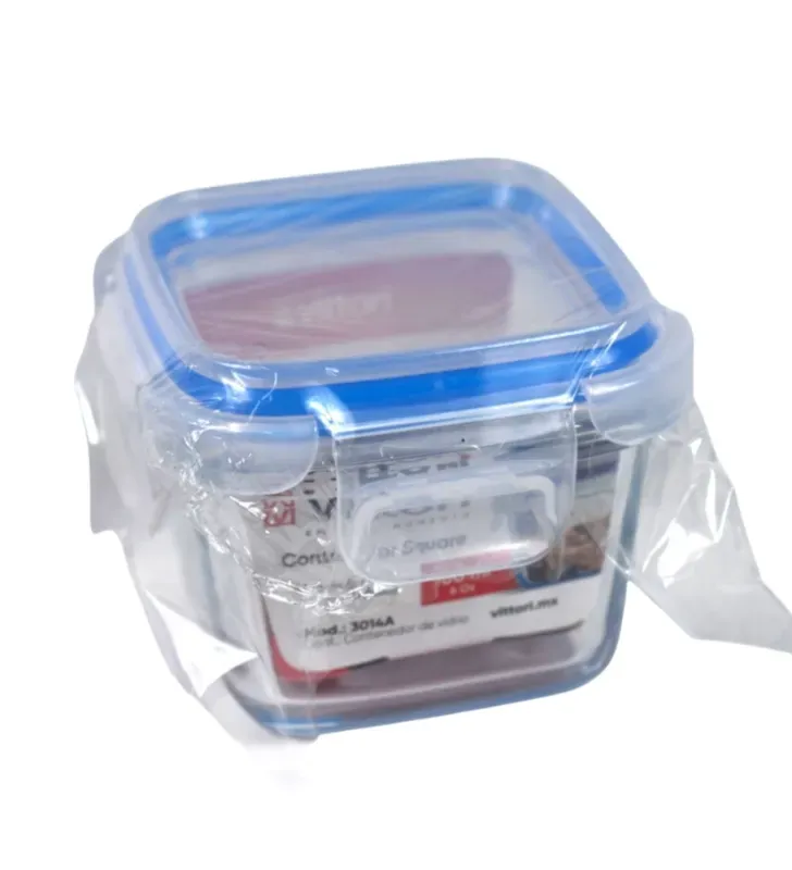 Contenedor Hermético Cubiq Azul Vidrio 180ml 3014A | Marca Vittori