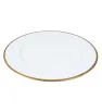 Plato Base Gala Plástico Blanco con Borde Dorado 3701B | Marca Vittori