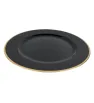 Plato Base Gala Plástico Negro con Borde Dorado 3701N | Marca Vittori