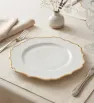 Plato Base Génova Plástico Azul con Borde Dorado 3702A | Marca Vittori