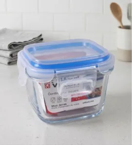 Contenedor Hermético Cubiq Azul Vidrio 180ml 3014A | Marca Vittori