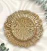 Plato Base Atena Plástico Dorado Texturizado 3706D | Marca Vittori