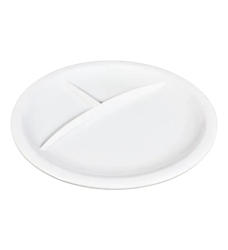 Plato con 3 Divisiones 10" 25cm Melamina Blanco 4601W | Marca Vittori