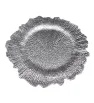 Plato Base Atena Plástico Plata Texturizado 3706S | Marca Vittori