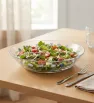 Plato Hondo de Vidrio Decorado Flores Azules 0778 | Marca Crisa