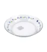 Plato Hondo de Vidrio Decorado Flores Azules 0778 | Marca Crisa
