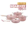 Batería Scarlett Rosa 5 pzas · Aluminio antiadherente Cuisine Spot